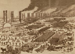 Commercial Activity and a View of the Quay at New Orleans in 1880 by Spanish School
